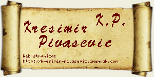Krešimir Pivašević vizit kartica